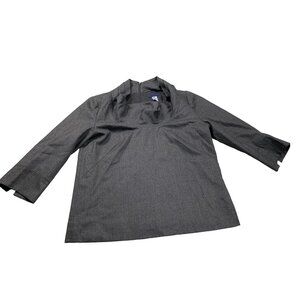 J. Crew Womens Size 8 Gray Wool Blouse 3/4 Sleeve Business Casual Top
